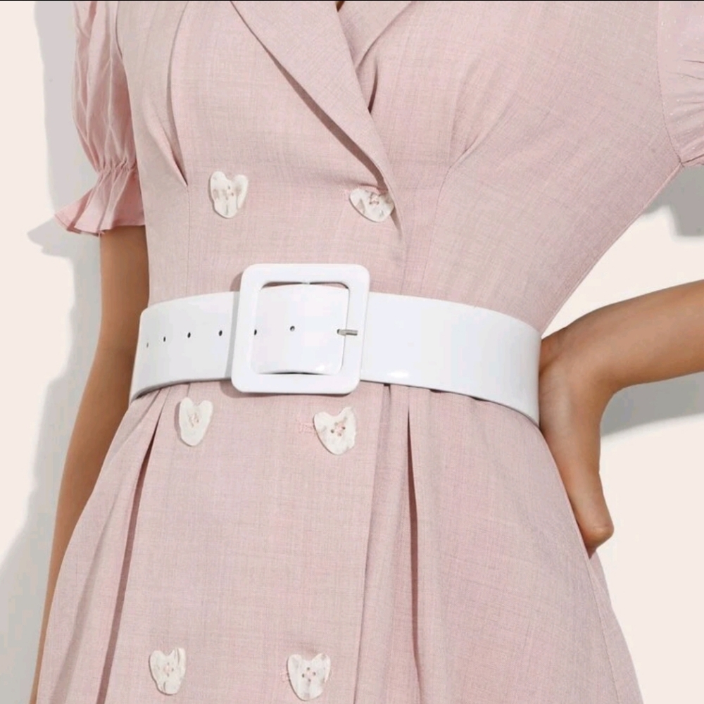 Square Buckle Wide Belt